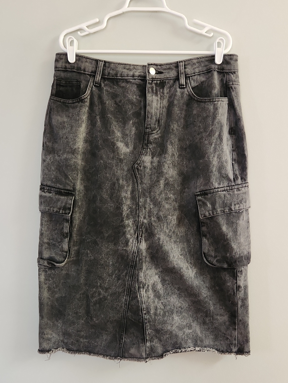 Daisy Street Cargo Casual Washed Black Denim Skirt Size XL